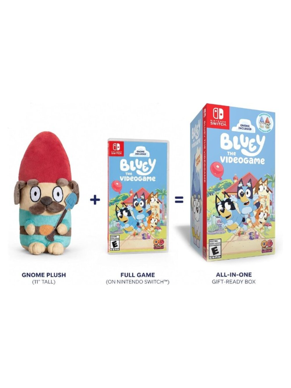 Nintendo Switch Bluey The Videogame Surprise Gnome Plush Bundle Exclusive Set